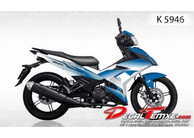 Tem Exciter 150 GP trắng xanh