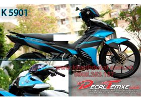 Tem Exciter 2012 phối xanh đen bạc