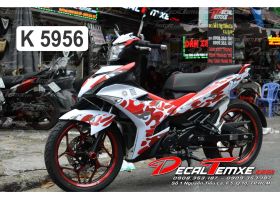 Tem Exciter 150 Camo Đỏ Trắng
