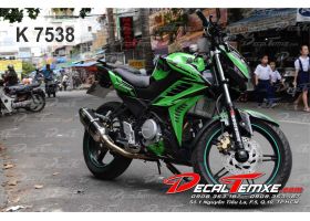 Tem Fz150i phối xanh lá đen