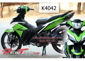 Tem Exciter 2012 đen trắng xanh lá