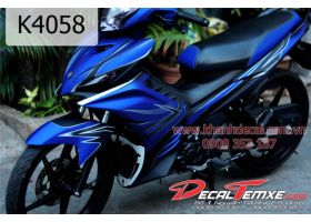 Tem Exciter 2012 phối xanh dương đen xám