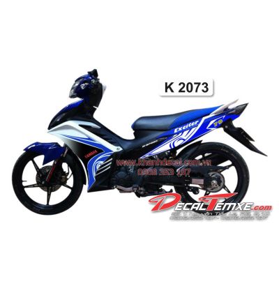 Tem Exciter 2012 Hoa Văn xanh trắng