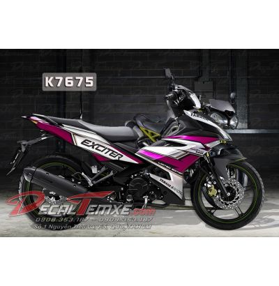 Tem Exciter 150 trắng hồng