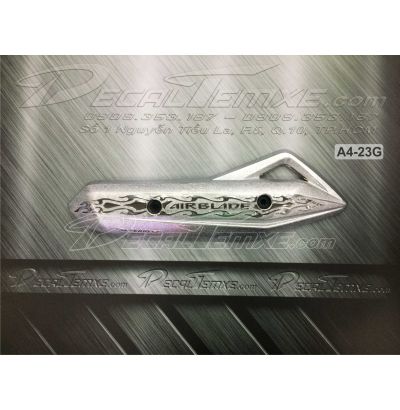Miếng che pô Airblade 2014 bằng Gang mạ Chrome