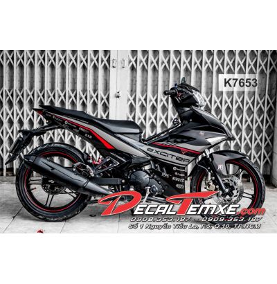 Tem Exciter 150 xám đỏ đen