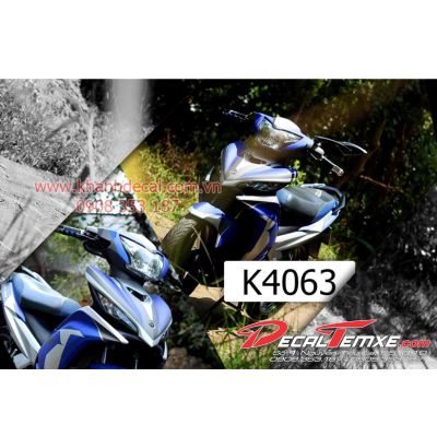 Tem Exciter 2012 phối xanh trắng đen