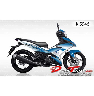 Tem Exciter 150 GP trắng xanh