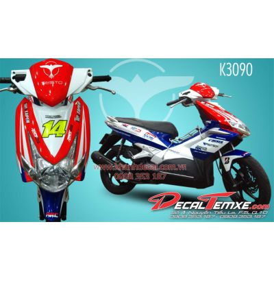 Tem Airblade 2010 trắng xanh đỏ