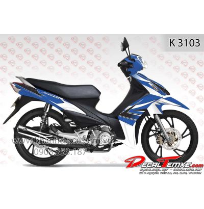 Tem Axelo Phối Màu xanh trắng đen