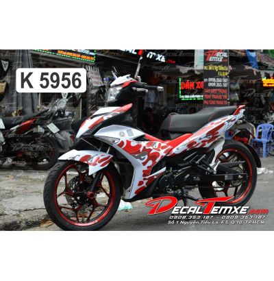 Tem Exciter 150 Camo Đỏ Trắng