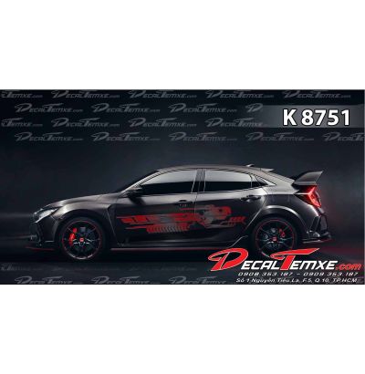 Tem Civic đỏ xám 