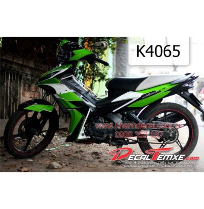 Tem Exciter 2010 phối xanh lá đen trắng
