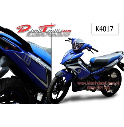 Tem Exciter 2012 phối xanh dương đen trắng