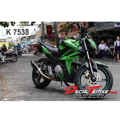 Tem Fz150i phối xanh lá đen