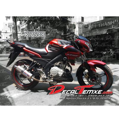 Tem Fz150i đỏ đen trắng