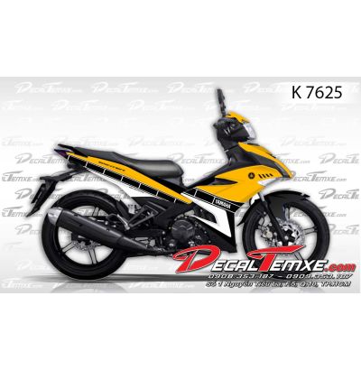 Tem Exciter 150 vàng trắng đen
