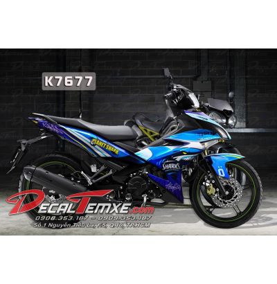 Tem Exciter 150 Cá Mập xanh