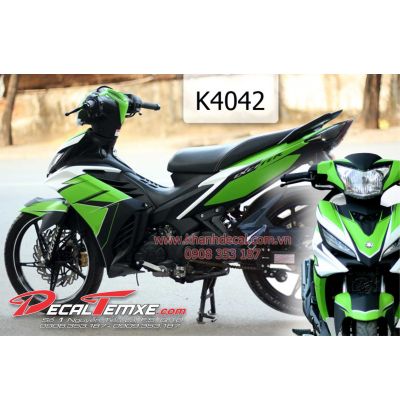 Tem Exciter 2012 đen trắng xanh lá