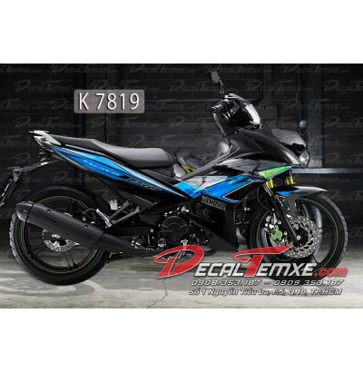 Tem Exciter 150 xanh đen V1