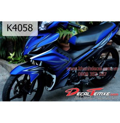 Tem Exciter 2012 phối xanh dương đen xám