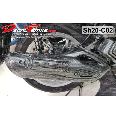 Ốp che pô Sh 2020  sơn carbon