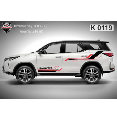 Tem Fortuner hoạ tiết đỏ đen