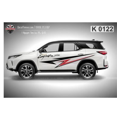 Tem Fortuner hoa văn đỏ đen