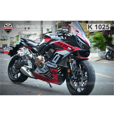 Tem Honda CBR 650R Repsol đỏ bạc