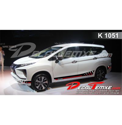 Tem Xpander sọc caro đỏ đen