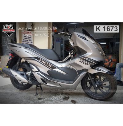 Tem PCX 2020 hoa văn đen mờ