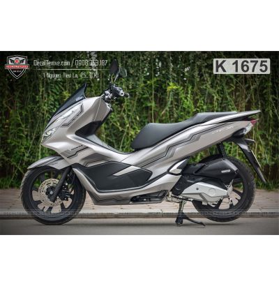 Tem PCX 2018 hoa văn xám đen