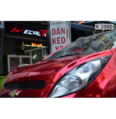 Chevrolet Spark wrap đỏ crom