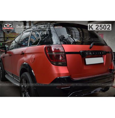 Chevrolet Captiva wrap đỏ nhôm xước