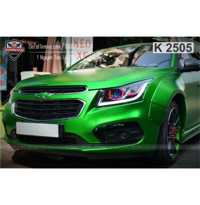 Chevrolet Cruze wrap xanh lá mờ