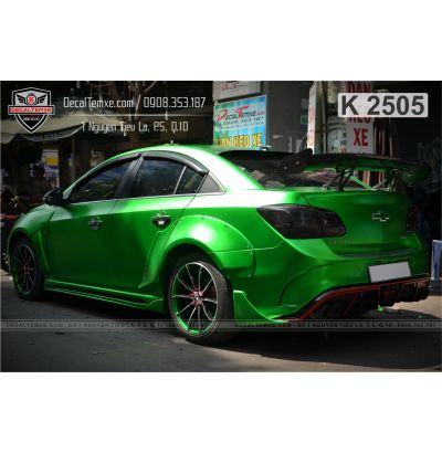 Chevrolet Cruze wrap xanh lá mờ