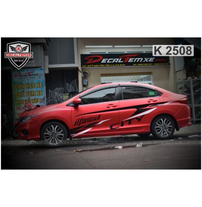 Honda City wrap đỏ mờ 