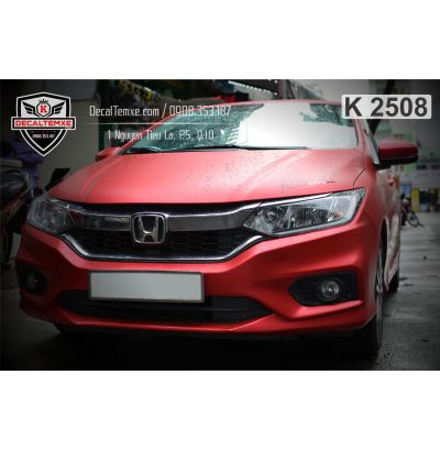 Honda City wrap đỏ mờ 