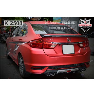 Honda City wrap đỏ mờ 