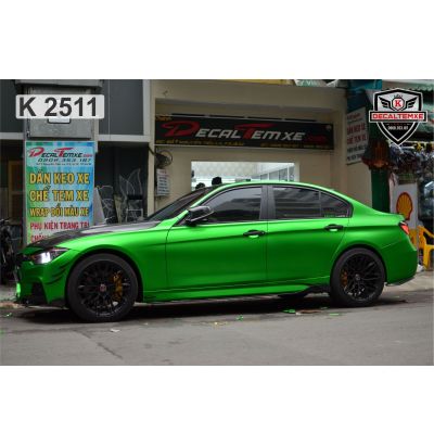 BMW 328i wrap xanh lá mờ