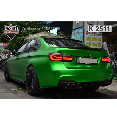 BMW 328i wrap xanh lá mờ