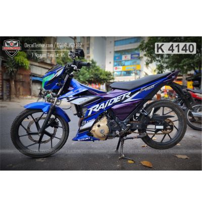 Tem Raider F150 xanh trắng