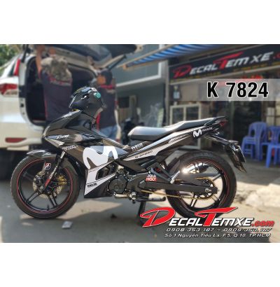 Tem Exciter 150 Movistar trắng đen