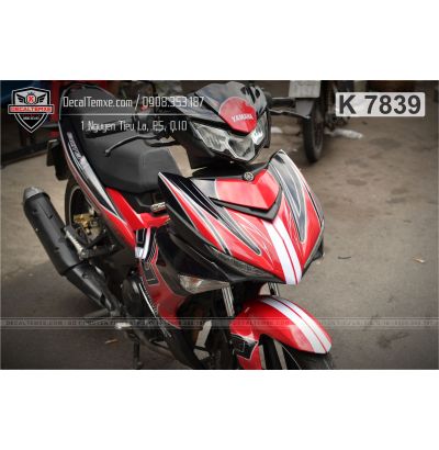 Tem xe Exciter 150 Akrapovic đỏ đen