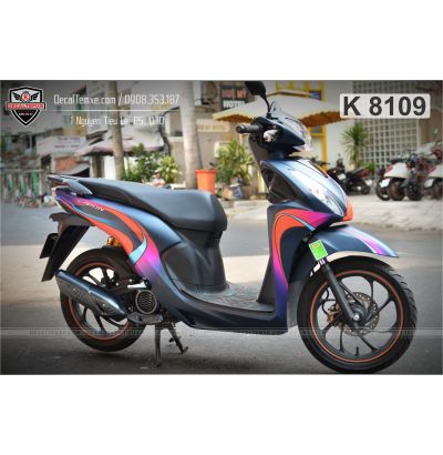 Tem Vision hoạ tiết cam xanh
