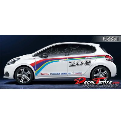 Tem Peugeot 208 sắc màu