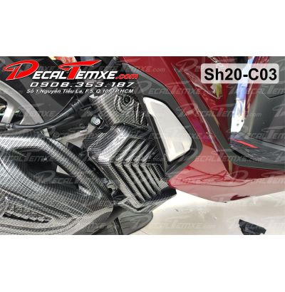 Ốp quạt gió Sh 2020 sơn carbon 